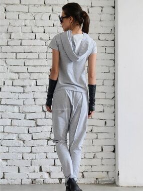 Women's Gray Hooded Lounge tracksuit